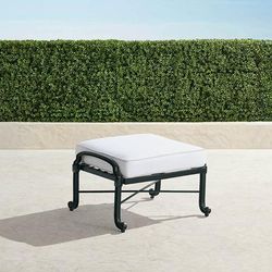 Carlisle Ottoman in Onyx - Standard, Resort Stripe Dove - Frontgate