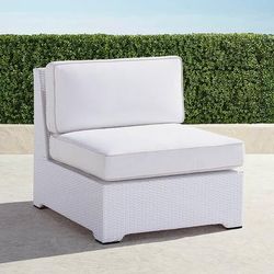 Set of 2 Palermo Modular Seating Collection in White Wicker - Center Chairs, Sunbrella Rain, Rain Gingko - Frontgate