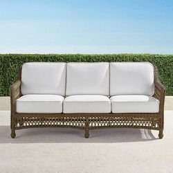 Hampton Sofa in Driftwood Wicker - Standard, Brick - Frontgate