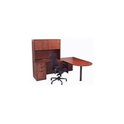 Peninsula L-Shaped Desk w/48" Hutch