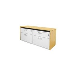 71" Credenza w/Two White Box/Lateral Files