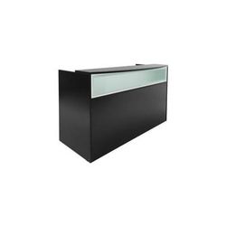 Black Reception Desk w/Frosted Glass Panel