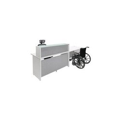 White Glass Top Wheelchair Accessible Reception Desk