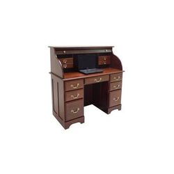 48"W Solid Cherry Roll Top Desk for Laptops/Notebooks/Tablets