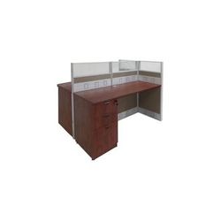 60"W x 50"D x 48"H Premium Double Add-On Cubicle w/Files