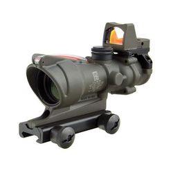 Trijicon 4x32 ACOG Rifle Scope Dual Illuminated Red Chevron .223 Reticle w/ Colt Knob Thumbscrew Mount & LED 3.25 MOA Red Dot RMR Type 2 Cerakote OD