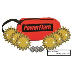 Powerflare 6-Pack PowerFlare Soft Pack Magnetic Red LEDs Black Shell SP6M-R-BK