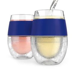Set of 2 FREEZE Cooling Wine Glasses - Coral - Frontgate