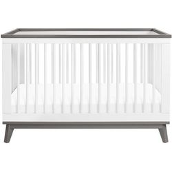 Babyletto Scoot 3-in-1 Convertible Crib with Toddler Bed Conversion Kit - White/Slate