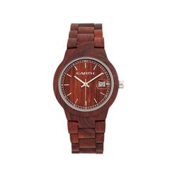 Earth Wood Biscayne Bracelet Watch w/Date Red One Size ETHEW4203