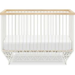 Ubabub Mod 2 in 1 Convertible Crib with Toddler Bed Conversion Kit - Warm White / Natural