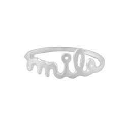 Silver Smile,'Sterling Silver Brushed Satin Smile Ring from Thailand'