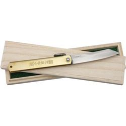 Higonokami Damascus Folder Brass Folding Knife3.5inDamascus Steel NO. 17 KIRI BOX