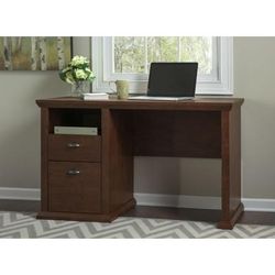 Yorktown Single Pedestal Desk in Antique Cherry - Bush Furniture WC40323-03