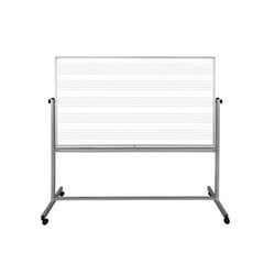 72 x 48 Mobile Music Whiteboard - Luxor MB7248MW