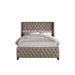 Hillsdale Furniture Memphis Queen Upholstered Bed, Textured Pewter - 1886BQR