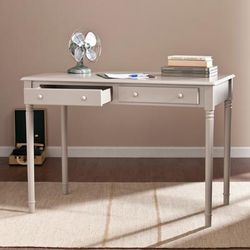 Janice 2-Drawer Writing Desk in Gray - SEI Furniture HO8796