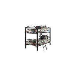 "Heavy Metal "Black" Twin Over Twin Bunk Bed Powell-938-138"