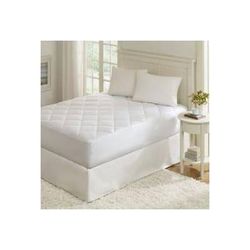 Madison Park Quiet Nights Full Waterproof Cotton Mattress Pad in White - Olliix BASI16-0033