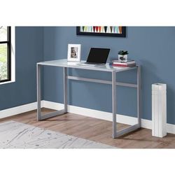 "Computer Desk / Home Office / Laptop / 48"L / Work / Metal / Tempered Glass / Grey / Contemporary / Modern - Monarch Specialties I 7380"
