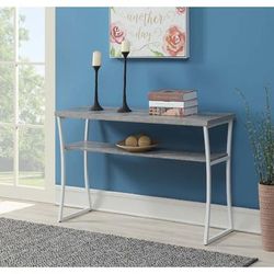 X-Calibur Console Table in Faux Birch/White Frame - Convenience Concepts 111599C1WF