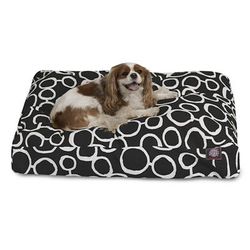 Fusion Black Rectangle Pet Bed, 50" L x 42" W, X-Large