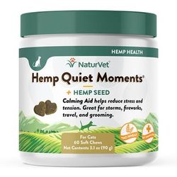 Hemp Quiet Moments Plus Hemp Seed Soft Chews for Cats, Count of 60, .5 LB