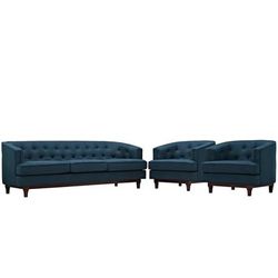 Coast Living Room Set Set of 3 - East End Imports EEI-2448-AZU-SET