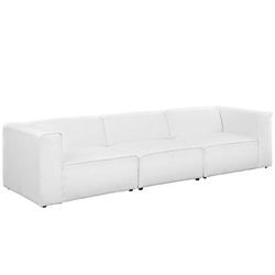 Mingle 3 Piece Upholstered Fabric Sectional Sofa Set EEI-2827-WHI