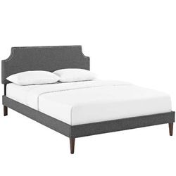 Corene Full Fabric Platform Bed with Squared Tapered Legs MOD-5953-GRY