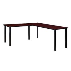 "Kee 60" L-Desk w/ 42" Return, Mahogany/Black - Regency ML602442MHBPBK"