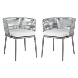 Kiyan Rope Chair in Grey/Grey Cushion (Set of 2) - Safavieh PAT4028A-SET2