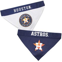 Pets First MLB American League Reversible Bandana for Dogs, Large/X-Large, Houston Astros