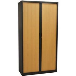 armoire à rideaux manutan 195x100x45 cm anthra/hêtre
