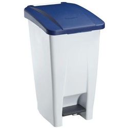 Poubelle Agroalimentaire Mobile À Pédale 60 L Blanccouvercle Bleu - Manutan Expert