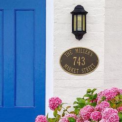 Hawthorne Address Plaques - Wall Plaque, Black with White Type Wall Plaque, Estate - Frontgate