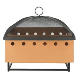 Wyatt Square Fire Pit in Copper/Black - Safavieh PIT2004A