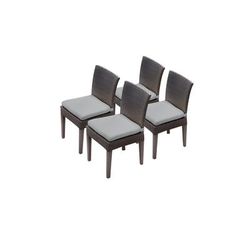 4 Barbados Armless Dining Chairs in Grey - TK Classics Barbados-Tkc090B-Adc-2X-C-Grey