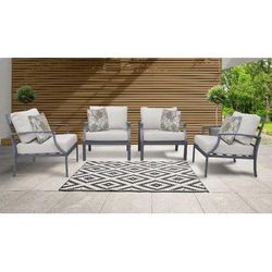 Lexington 4 Piece Outdoor Aluminum Patio Furniture Set 04g in Ash - TK Classics Lexington-04G