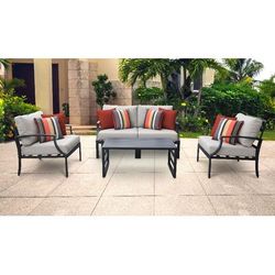 Lexington 5 Piece Outdoor Aluminum Patio Furniture Set 05c in Ash - TK Classics Lexington-05C