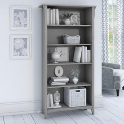 Salinas 5 Shelf Bookcase in Cape Cod Gray - Bush Furniture SAB132CG-03