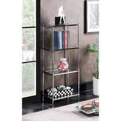 Royal Crest 4 Tier Tower in Chrome / Glass - Convenience Concepts 134001