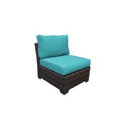 kathy ireland Homes & Gardens River Brook Armless Sofa in Aqua - TK Classics Ki043B-As-Aruba