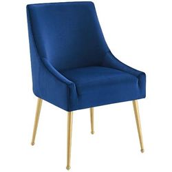 Discern Upholstered Performance Velvet Dining Chair in Navy - East End Imports EEI-3508-NAV