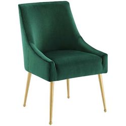 Discern Upholstered Performance Velvet Dining Chair in Green - East End Imports EEI-3508-GRN