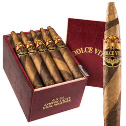 Dolce Vita Cafe Edition Barber Pole Dual Wrapper Figurado Coffee Light 654 - Box of 20
