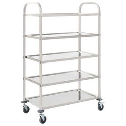 vidaXL Carrello da Cucina a 5 Livelli 107x55x147 cm in Acciaio Inox