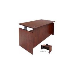 Cherry Adjustable Height Manager's Desk