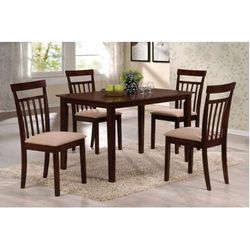 Samuel 5Pc Pk Dining Set in Espresso & Mfb - Acme Furniture 70325