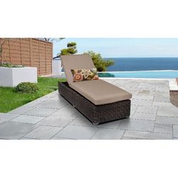 Venice Chaise Outdoor Wicker Patio Furniture in Wheat - TK Classics Venice-1X